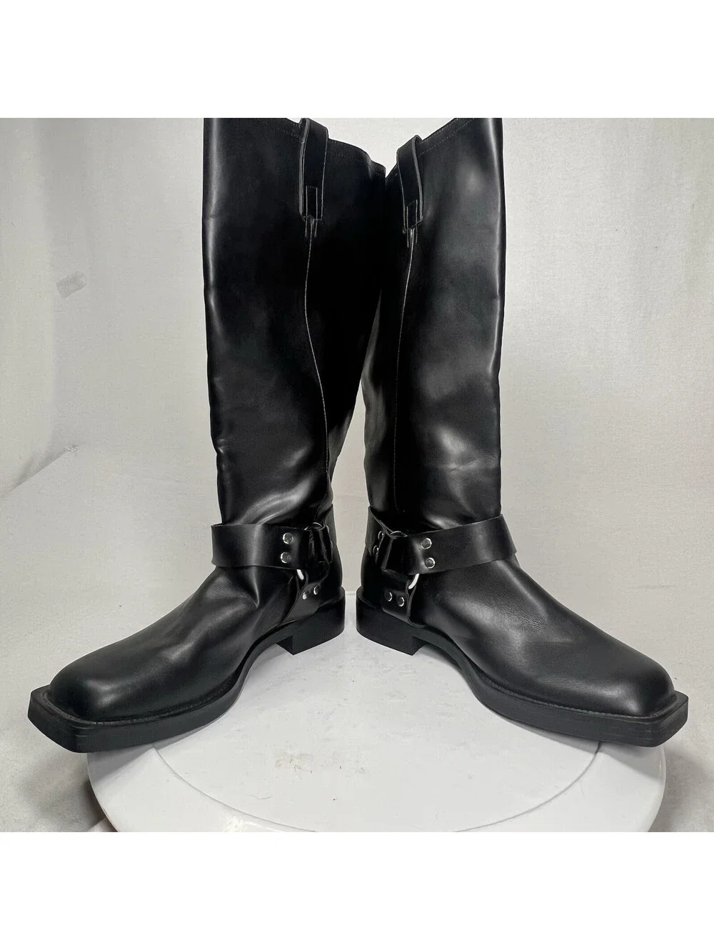 Time and Tru Women’s Faux Leather Tall Moto Harness Boots Size 8.5 New with Tags
